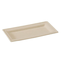 Stylish Brown - Rectangle Sugarcane Plate - 10.2 (L) x 5.1" (W)