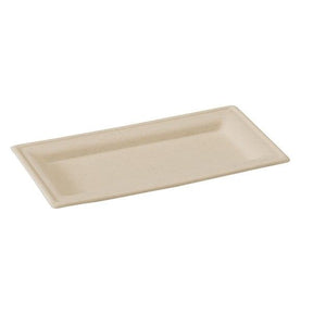 Stylish Brown - Rectangle Sugarcane Plate - 10.2 (L) x 5.1" (W)