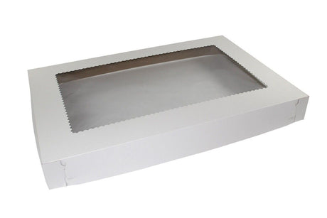 White Corner Lock - Window Bakery Box - 27-1/2 x 19 x 3"