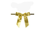 Gold Metallic - Metallic Bow with Twist Tie - 2-1/2" Width Bow - 6" Gold Twist Tie
