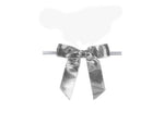 Silver Metallic - Metallic Bow with Twist Tie - 2-1/2" Width Bow - 6" Silver Twist Tie