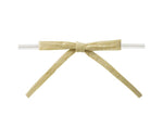 Oatmeal - Paper Raffia Bow with Twist Tie - 2-1/2" Width Bow - 4" Clear Twist Tie