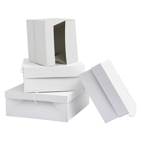 White Hat Boxes with Cord Handle
