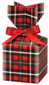 Christmas Plaid - Cinch Gift Boxes - 3-1/2 x 3-1/2 x 7"