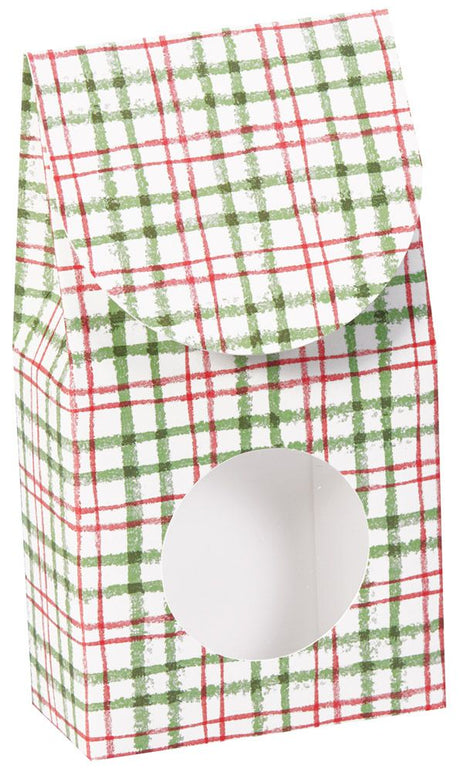 Red & Green Plaid - Gourmet Candy Box - 3-1/2 x 1-3/4 x 6-1/2"
