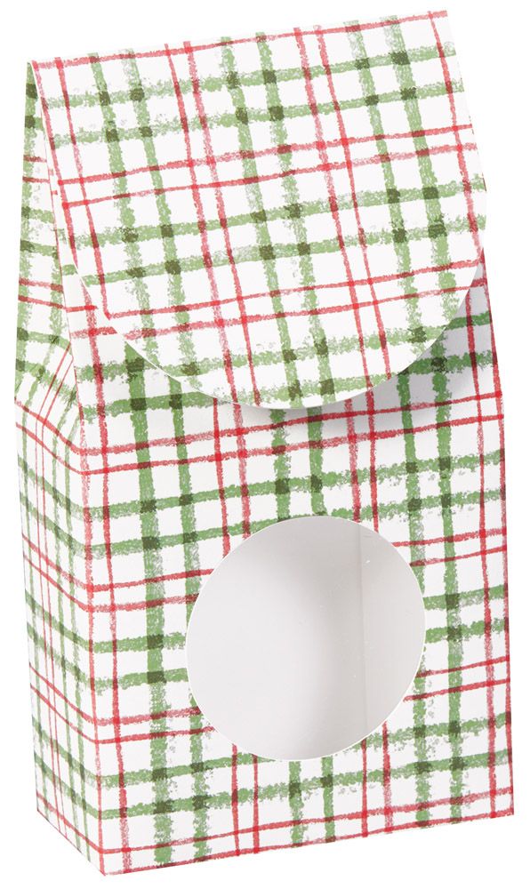 Red & Green Plaid - Gourmet Candy Box - 3-1/2 x 1-3/4 x 6-1/2"