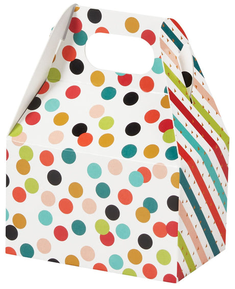 Painted Dots & Stripes - Mini Gable Box - 4 x 2-1/2 x 2-1/2"