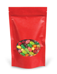 Red Shadow Stripe - Stand Up Zipper Pouch - Window - 4-5/8 x 2 x 7-1/8"