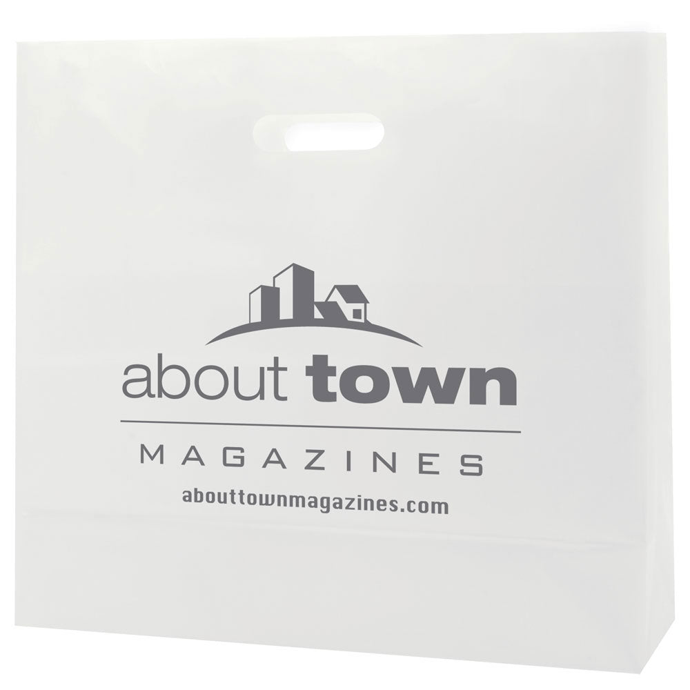 Frosted Clear - Die Cut Handle Bag - 16 x 6 x 15" (4 mil)