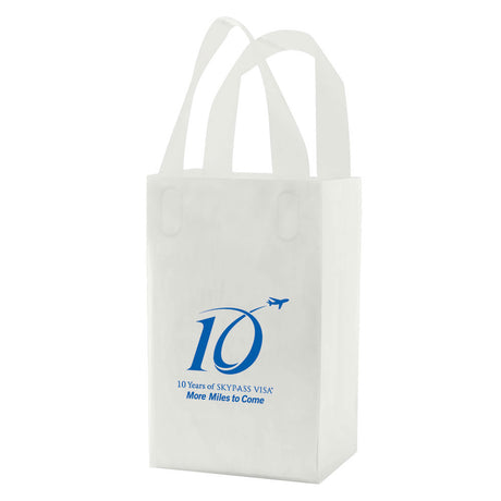 Frosted Clear - Soft Loop To-Go Bag - Cardboard Bottom - 5-1/4 x 3-1/4 x 8-1/2" (3 mil)