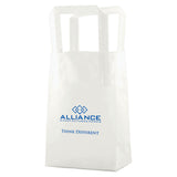 Frosted Clear - Tri-Fold Handle Bag - Cardboard Bottom - 5 x 3 x 7-1/2" (3.5 mil)