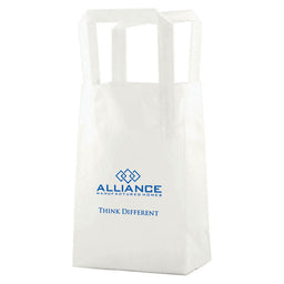 Frosted Clear - Tri-Fold Handle Bag - Cardboard Bottom - 5 x 3 x 7-1/2" (3.5 mil)