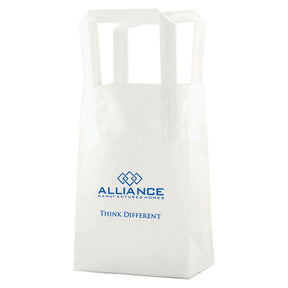 Frosted Clear - Tri-Fold Handle Bag - Cardboard Bottom - 5 x 3 x 7-1/2" (3.5 mil)