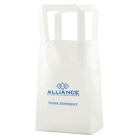 Frosted Clear - Tri-Fold Handle Bag - Cardboard Bottom - 5 x 3 x 7-1/2" (3.5 mil)