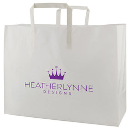 Frosted Clear - Tri-Fold Handle Bag - Cardboard Bottom - 16 x 6 x 12" (3.5 mil)