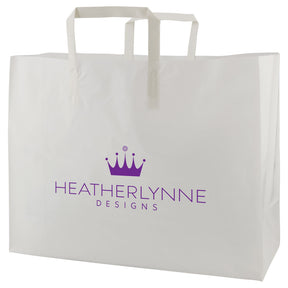 Frosted Clear - Tri-Fold Handle Bag - Cardboard Bottom - 16 x 6 x 12" (3.5 mil)