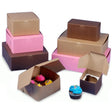 Brown, Pink & Kraft Cupcake Boxes
