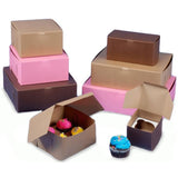 Brown, Pink & Kraft Cupcake Boxes