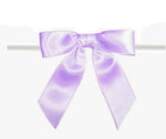 Light Orchid - Satin Bow with Twist Tie - 3" Width Bow - 4" Clear Twist Tie