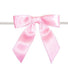 Pink - Satin Bow with Twist Tie - 3" Width Bow - 4" Clear Twist Tie