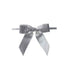 Silver Metallic - Metallic Bow with Twist Tie - 3" Width Bow - 6" Silver Twist Tie