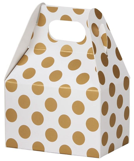 Metallic Gold Dots - Mini Gable Box - 4 x 2-1/2 x 2-1/2"
