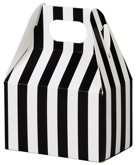 Black & White Stripes - Mini Gable Box - 4 x 2-1/2 x 2-1/2"