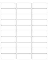 White - Shipping Labels - Sheet of 30 Labels - Label Size: 2-5/8 x 1"