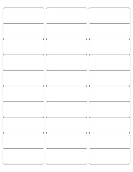 White - Shipping Labels - Sheet of 30 Labels - Label Size: 2-5/8 x 1"