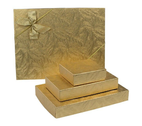 Elegant Gold - Rigid Candy Box - Lid & Base - (5 lb) 24-3/8 x 15-3/4 x 1-3/16"