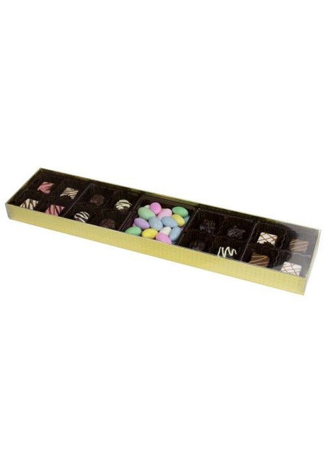 Gold Diamond - Set Up Candy Box - Clear Lid & Base - 16-1/4 x 3-1/2 x 1-1/8"