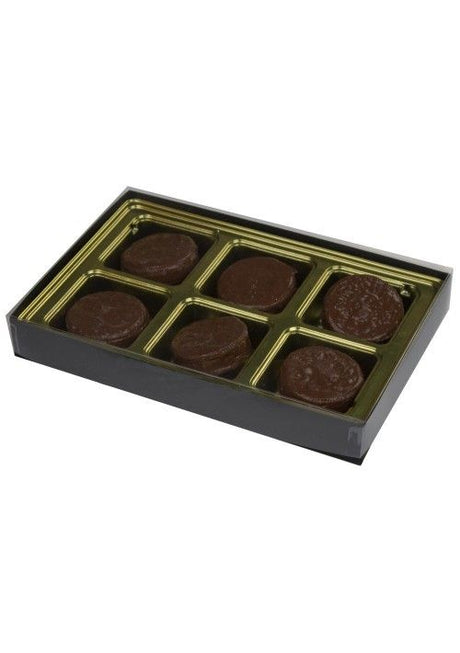 Black Onyx - Clear Lid Rigid Candy Boxes - (1/2 lb) 8-1/8 x 5-1/4 x 1-1/8"