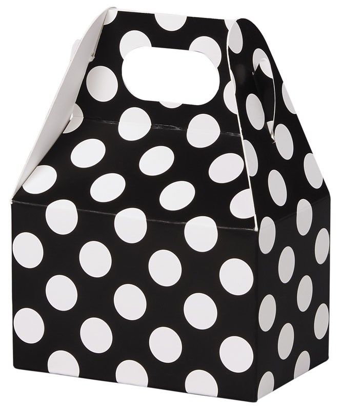 Black & White Dots - Mini Gable Box - 4 x 2-1/2 x 2-1/2"