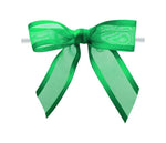 Emerald Green - Ballet Bow with Twist Tie - 3-1/2" Width Bow - 4" Clear Twist Tie
