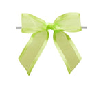 Kiwi Green - Ballet Bow with Twist Tie - 3-1/2" Width Bow - 4" Clear Twist Tie