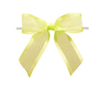 Lemon Yellow - Ballet Bow with Twist Tie - 3-1/2" Width Bow - 4" Clear Twist Tie