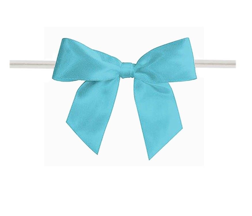 Blue - Bow with Twist Tie - 3-1/2" Width Bow - 4" Twist Tie