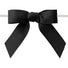 Black - Grosgrain Bow with Twist Tie - 3-1/2" Width Bow - 4" Clear Twist Tie