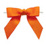 Orange - Grosgrain Bow with Twist Tie - 3-1/2" Width Bow - 4" Clear Twist Tie