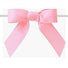 Pink - Grosgrain Bow with Twist Tie - 3-1/2" Width Bow - 4" Clear Twist Tie