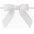 White - Grosgrain Bow with Twist Tie - 3-1/2" Width Bow - 4" Clear Twist Tie