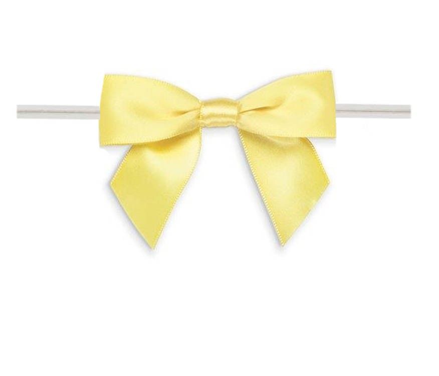 Lemon - Bow with Twist Tie - 3-1/2" Width Bow - 4" Twist Tie