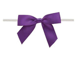Purple - Bow with Twist Tie - 3-1/2" Width Bow - 4" Twist Tie