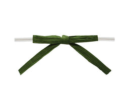 Olive - Paper Raffia Bow with Twist Tie - 3-1/2" Width Bow - 4" Clear Twist Tie