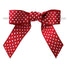 Red Polka Dot - Polka Dot Bow with Twist Tie - 3-1/2" Width Bow - 4" Clear Twist Tie