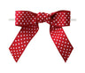 Red Polka Dot - Polka Dot Bow with Twist Tie - 3-1/2" Width Bow - 4" Clear Twist Tie