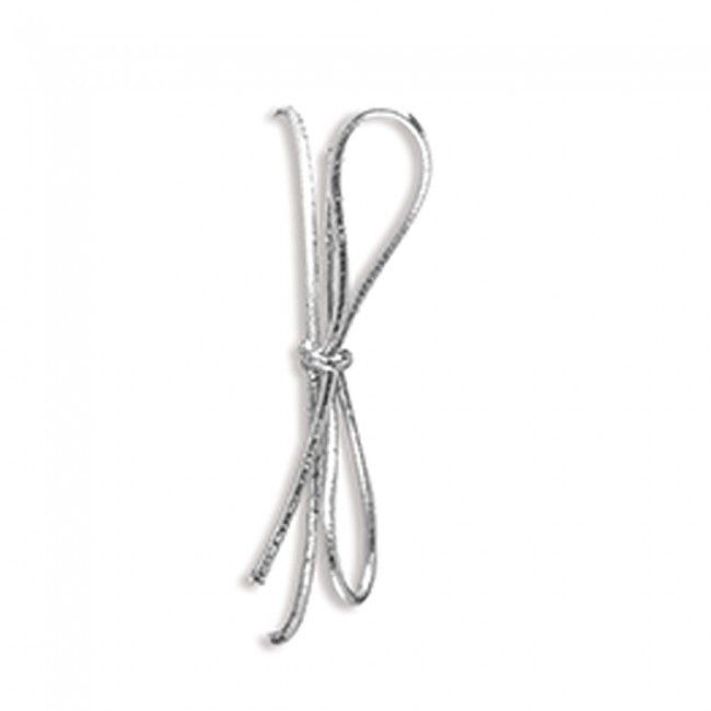 Metallic Silver - Pre Tied Stretch Loop - 16" Loop (25" untied)