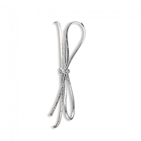 Metallic Silver - Pre Tied Stretch Loop - 16" Loop (25" untied)