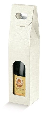 White Embossed (Bubble Texture) - 1 Bottle Carrier - 3-1/2 x 3-1/2 x 15"
