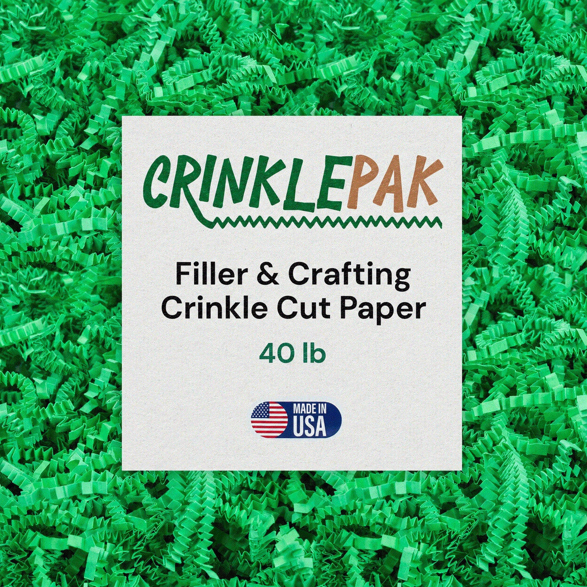 40 LB Green Crinkle Paper Shred